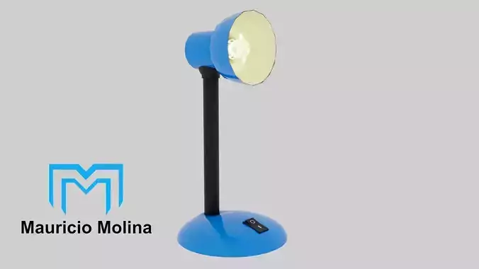 3D Prop - Desk Lamp - Rigged and Ready for Videogame