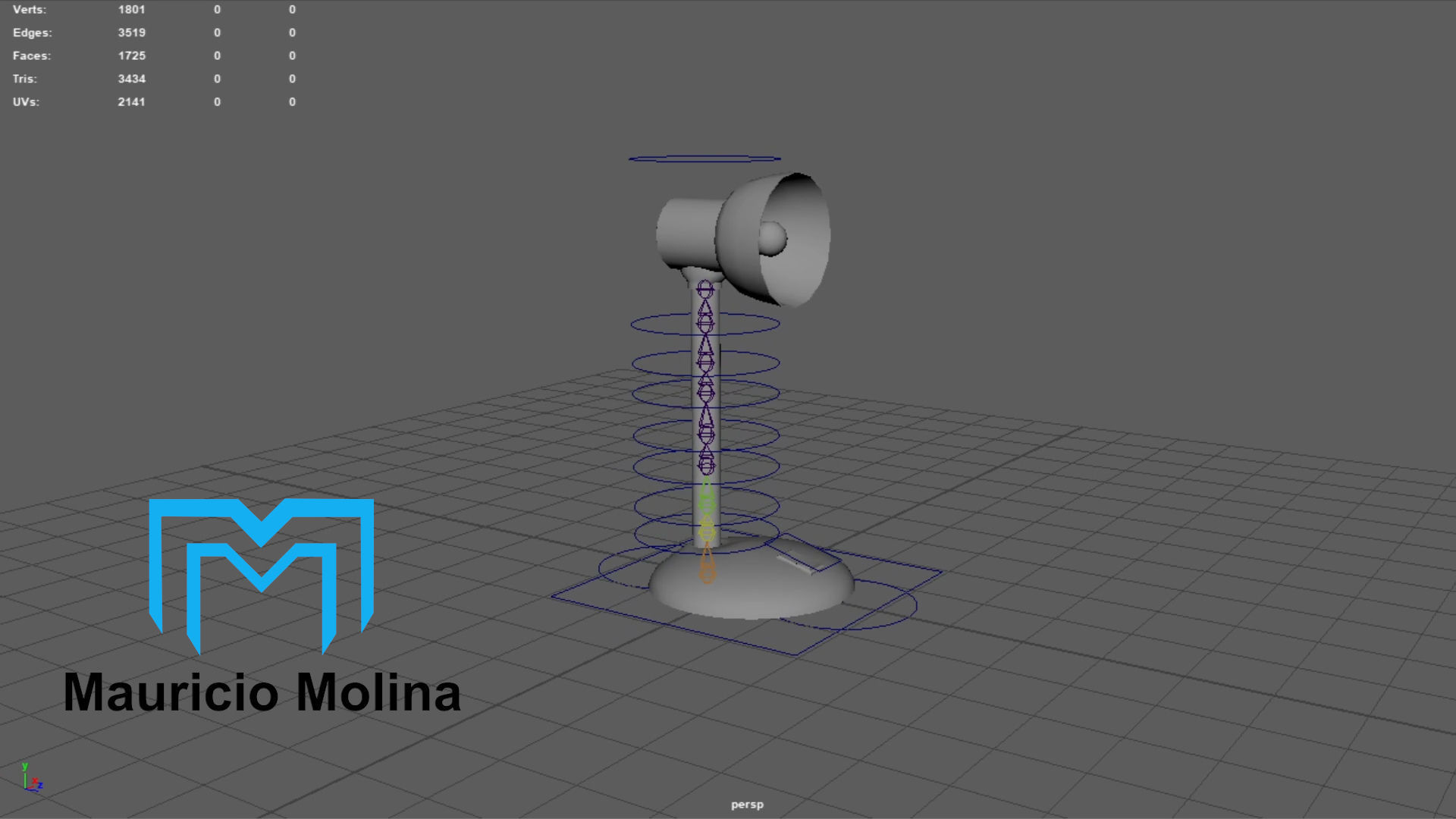 3D Prop - Desk Lamp - Rigged and Ready for Videogame Low-poly 3D model_6