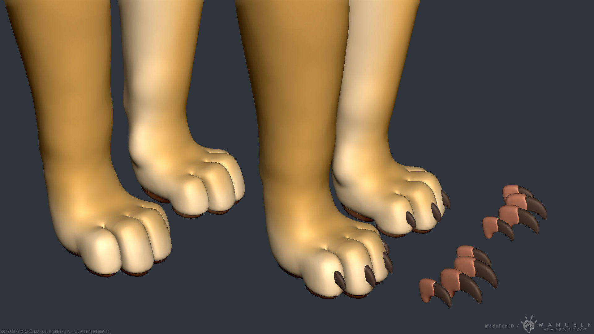 Stylized Cartoon Lion 3D model_11