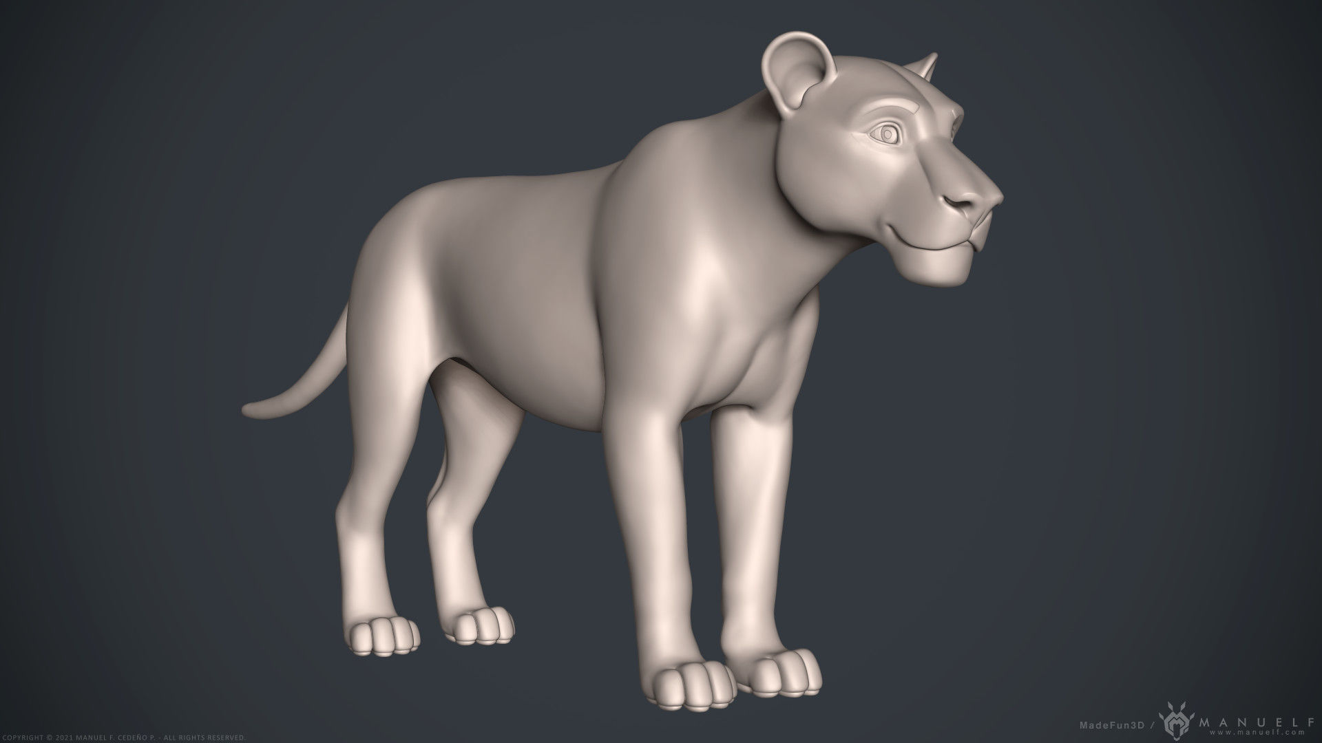 Stylized Cartoon Lion 3D model_28