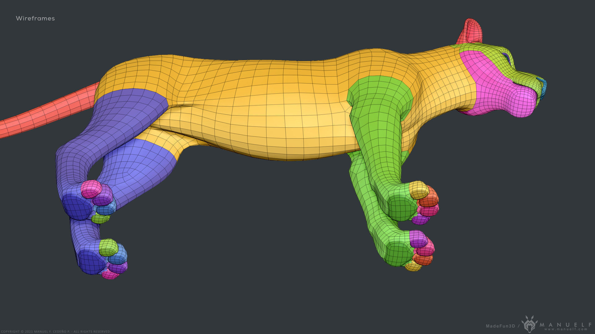 Stylized Cartoon Lion 3D model_24