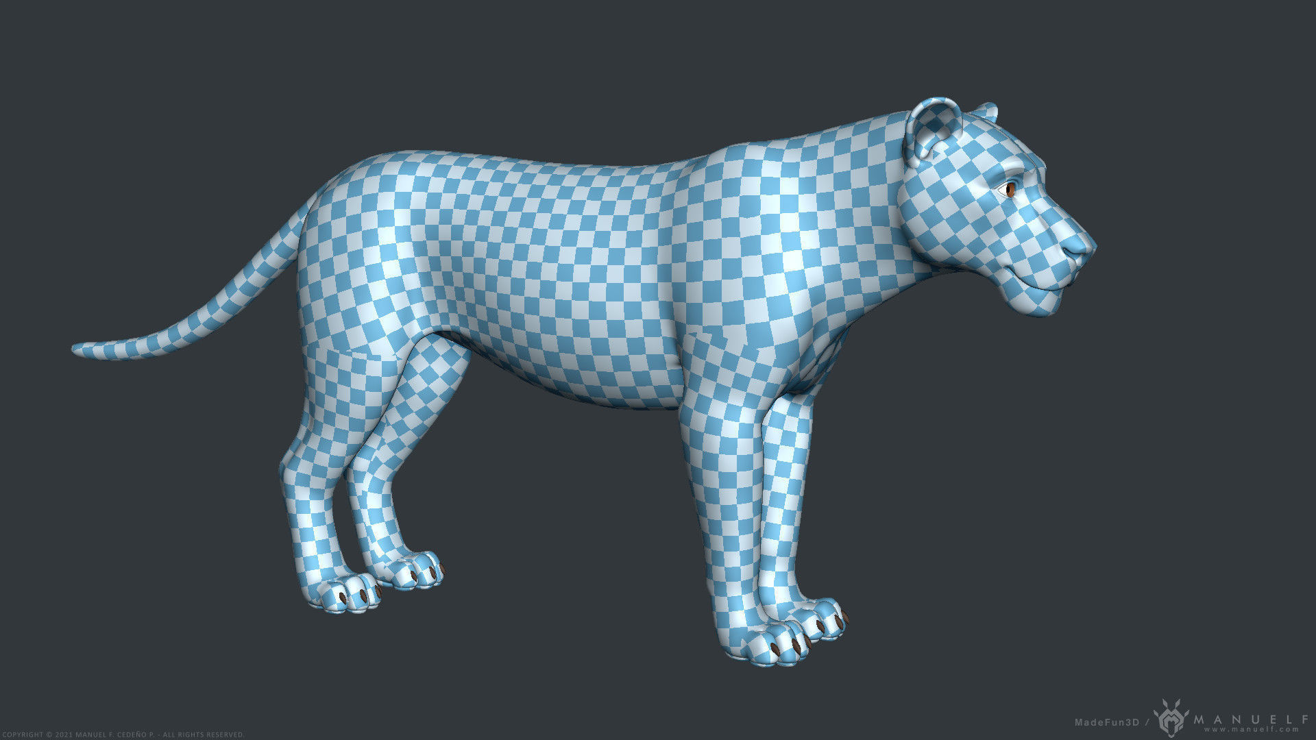 Stylized Cartoon Lion 3D model_18