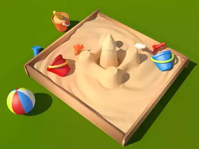 Sandbox with Sand Castle