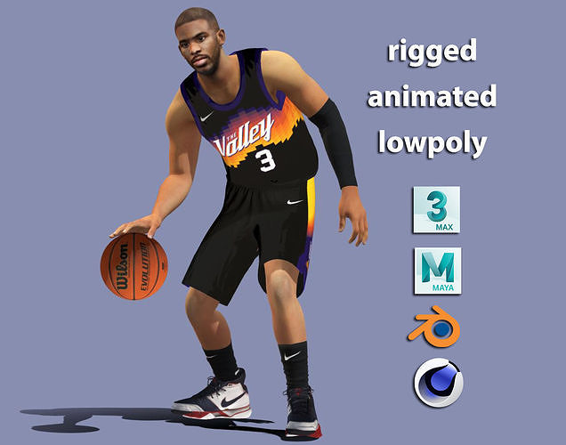 Chris Paul NBA 3D model