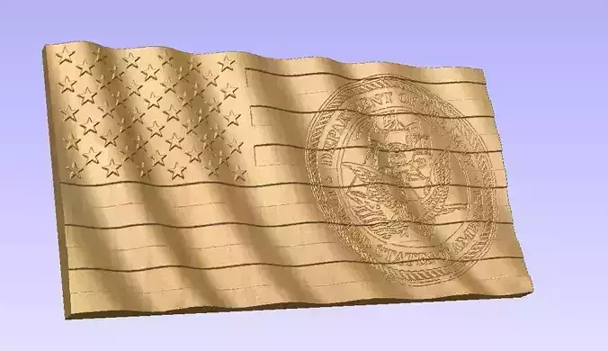 3D Wavy Flag with Navy Seal