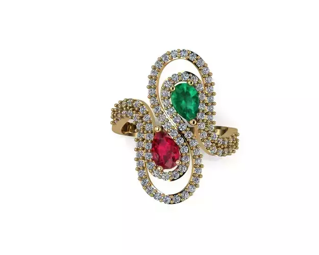 Vintage Ruby Emerald Ring