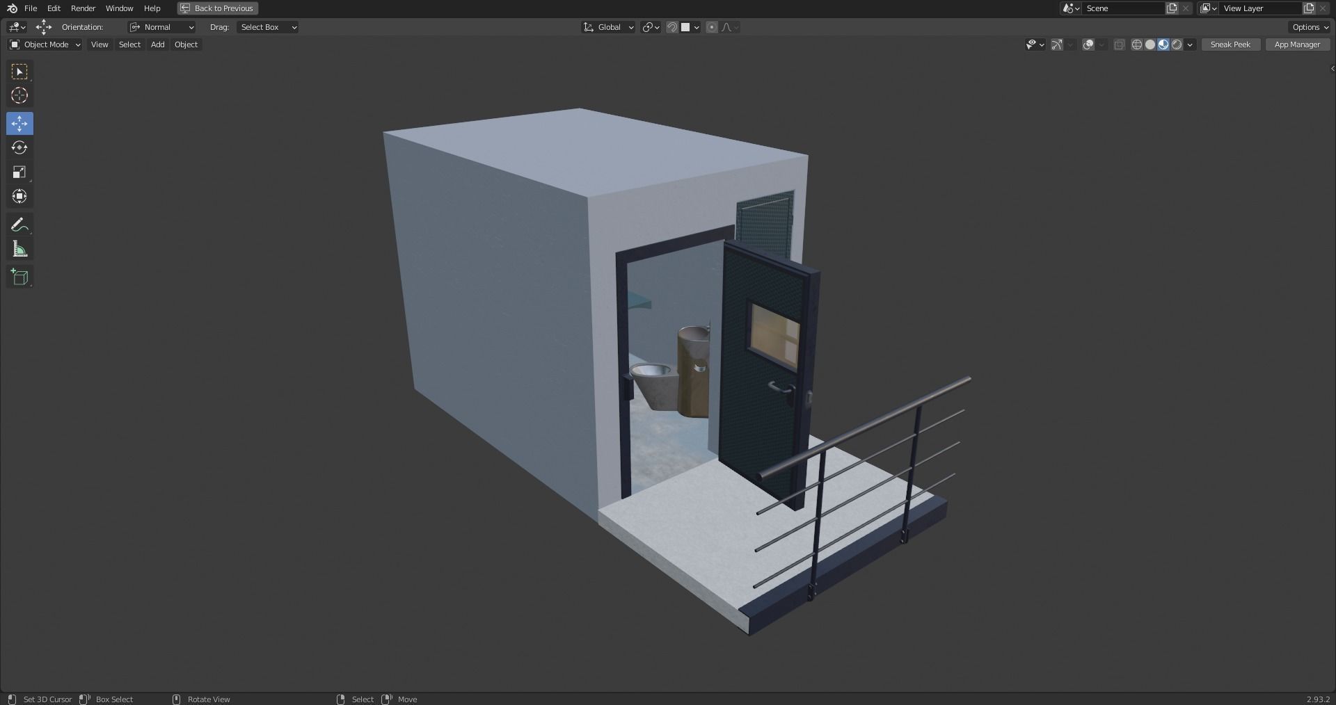 Prison Cell Low-poly 3D model_19