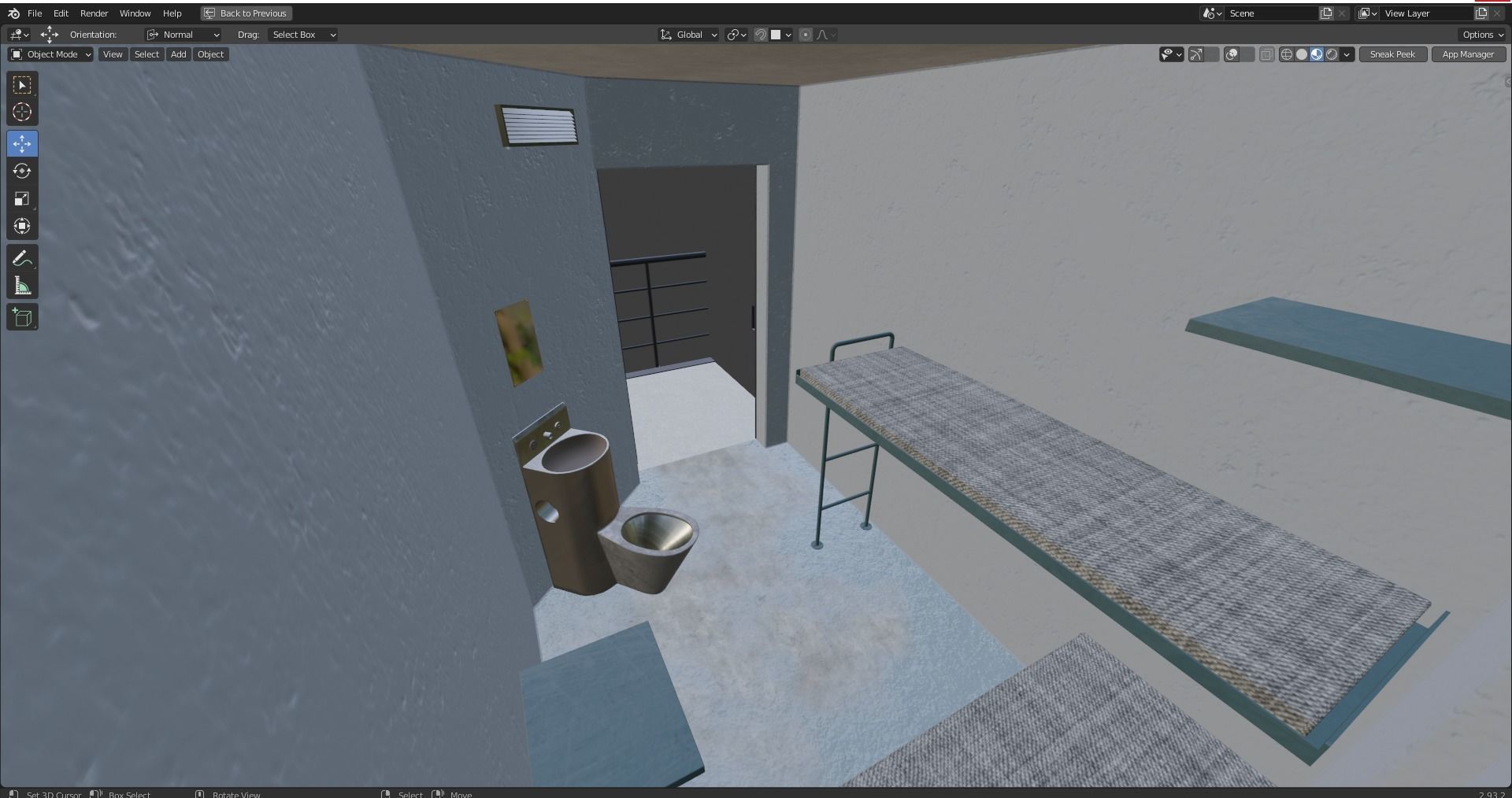 Prison Cell Low-poly 3D model_24
