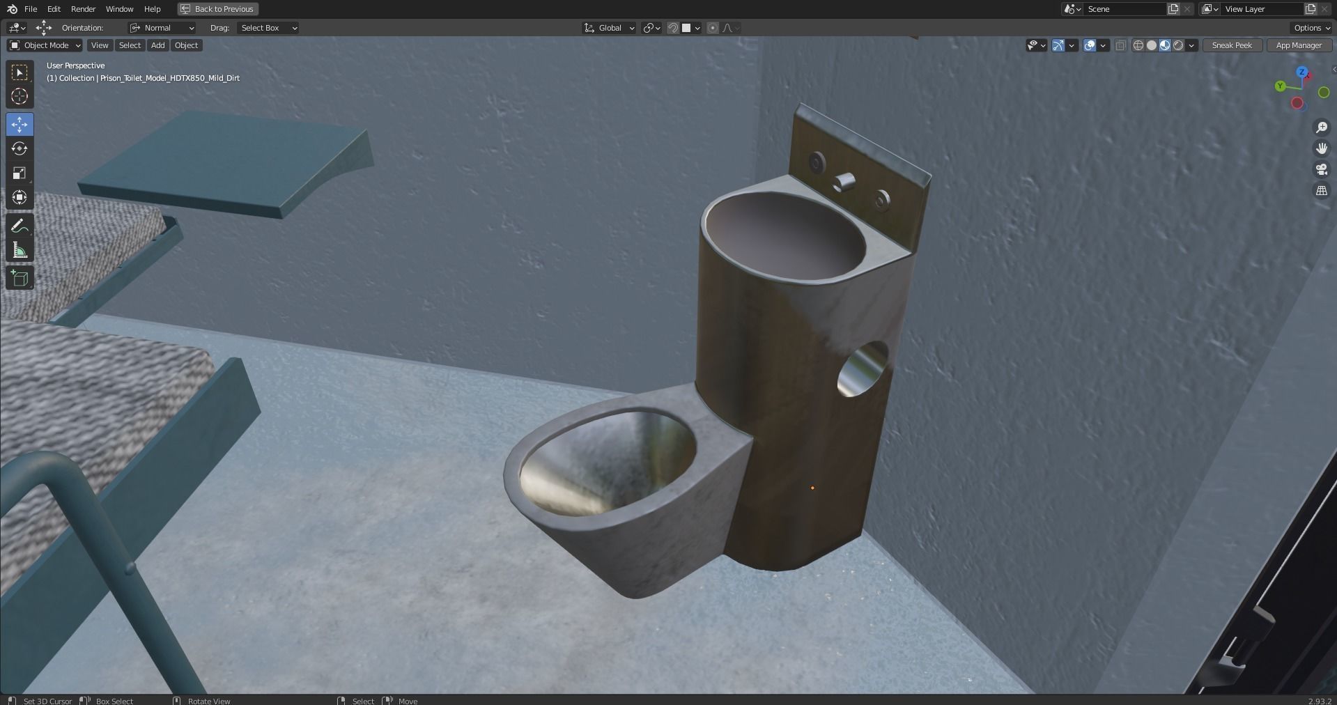 Prison Cell Low-poly 3D model_22