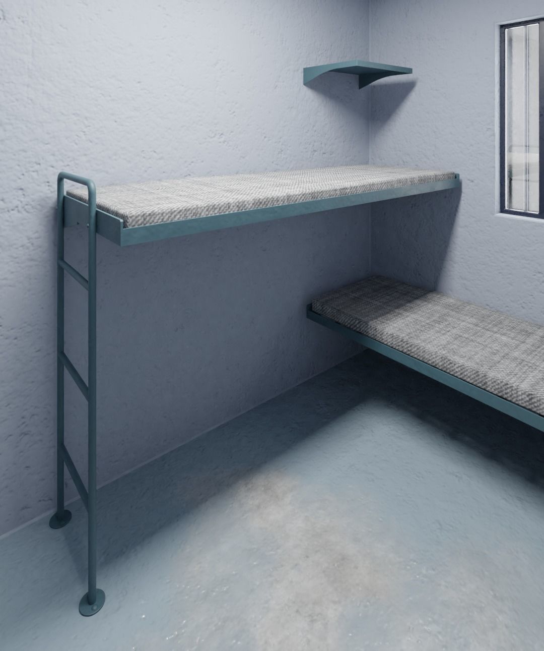 Prison Cell Low-poly 3D model_3