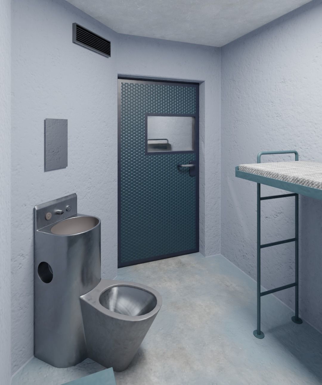 Prison Cell Low-poly 3D model_5