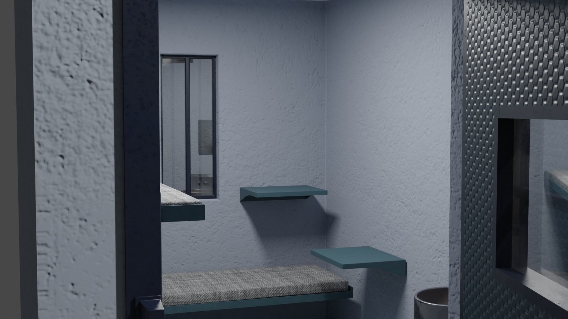 Prison Cell Low-poly 3D model_4