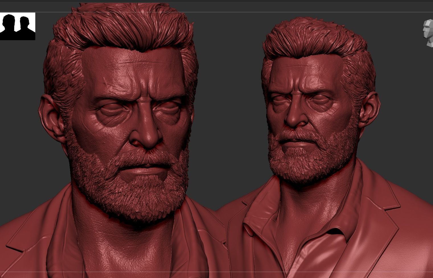 Logan - Hugh Jackman Bust 3D print model_12