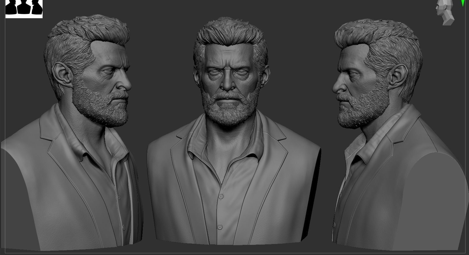 Logan - Hugh Jackman Bust 3D print model_5