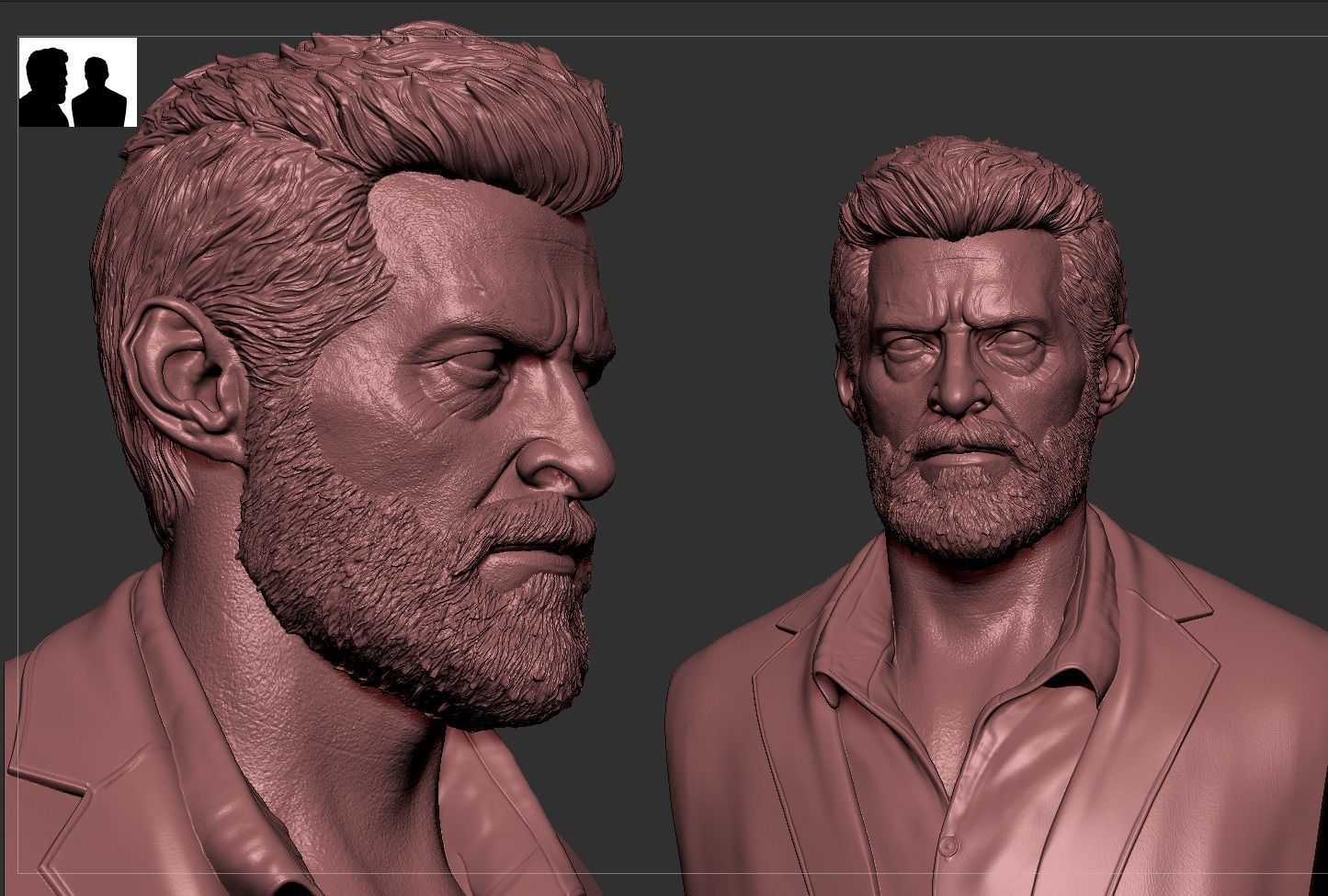 Logan - Hugh Jackman Bust 3D print model_13