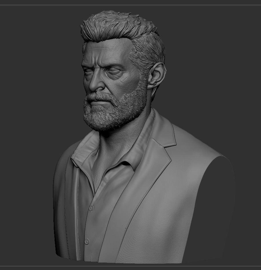 Logan - Hugh Jackman Bust 3D print model_7
