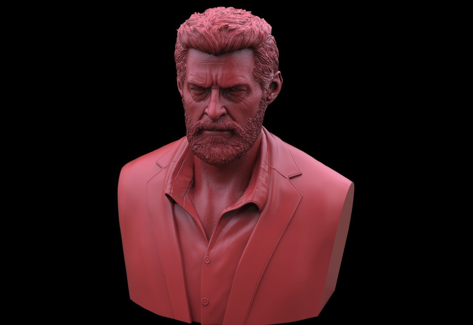 Logan - Hugh Jackman Bust 3D print model_3