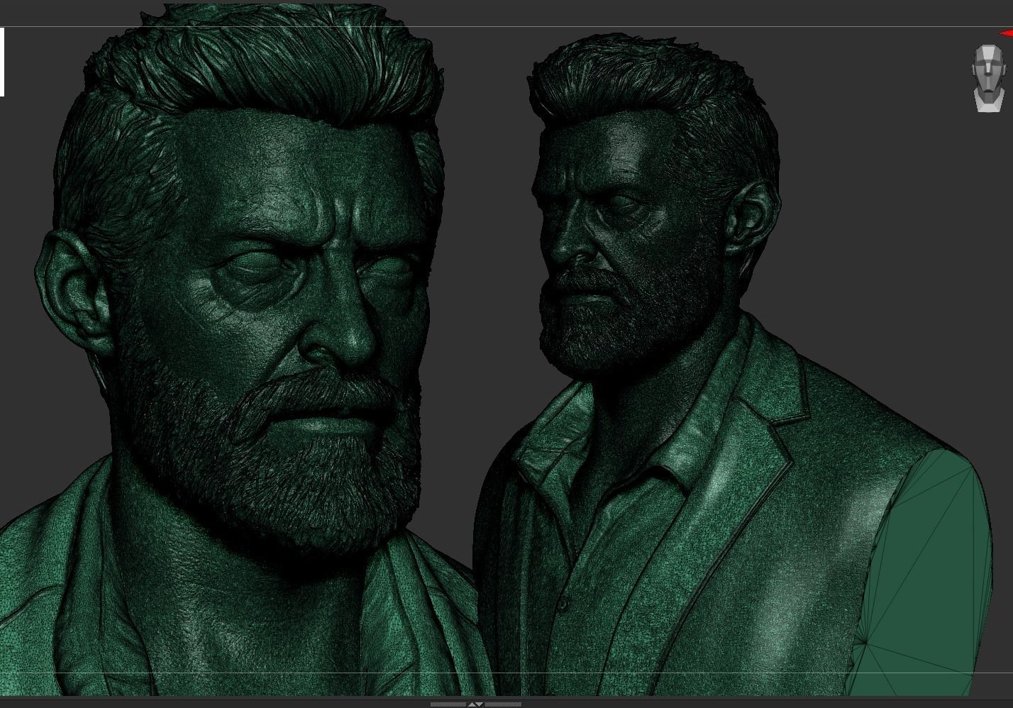 Logan - Hugh Jackman Bust 3D print model_14