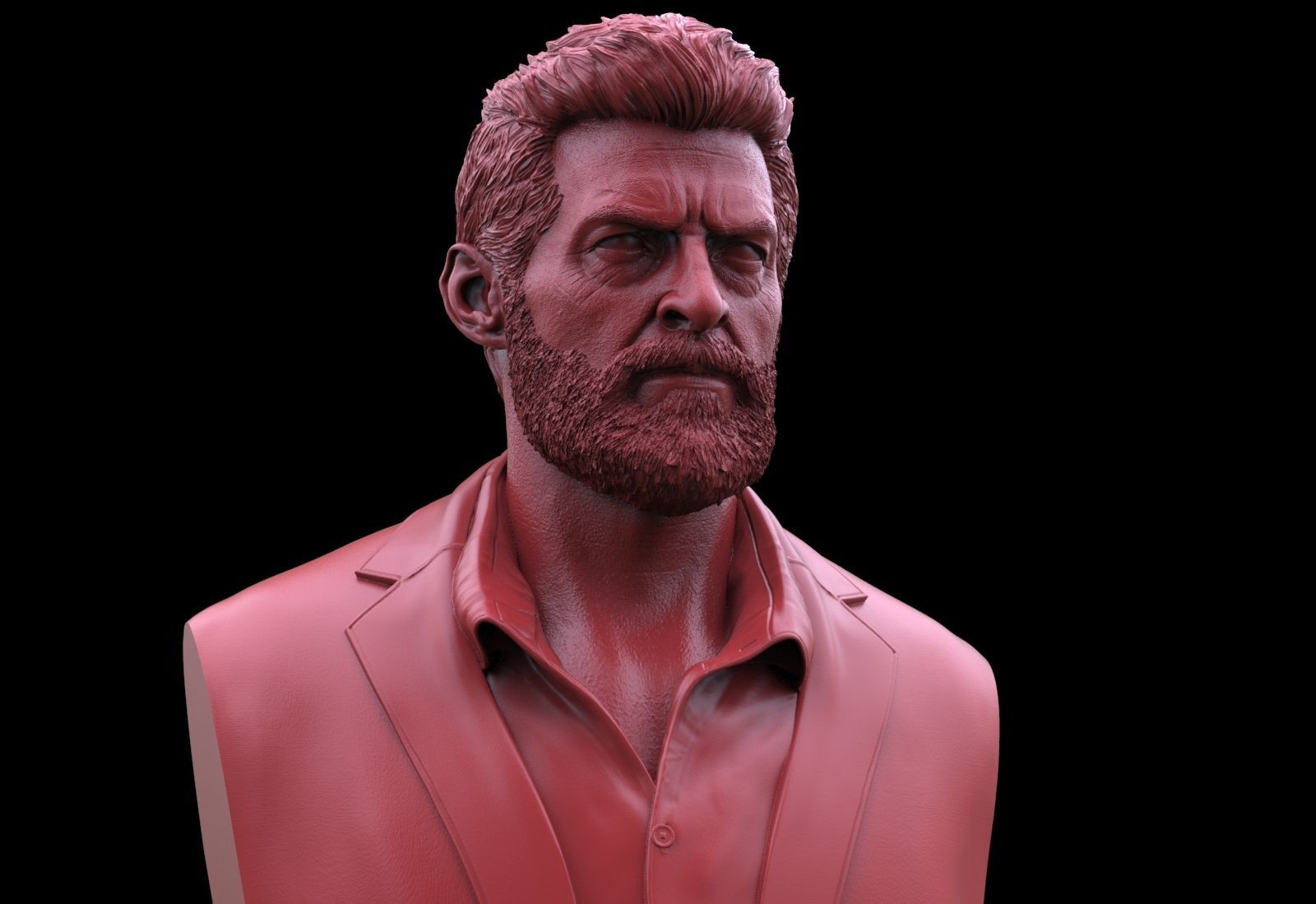 Logan - Hugh Jackman Bust 3D print model_1