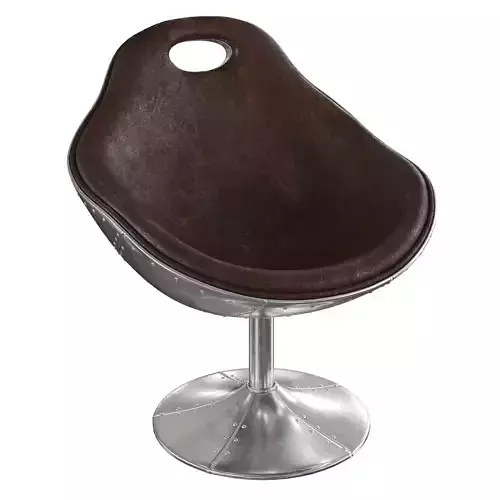 Homary-Upholstered Accent Chair Modern Chair in Aluminum 3D model
