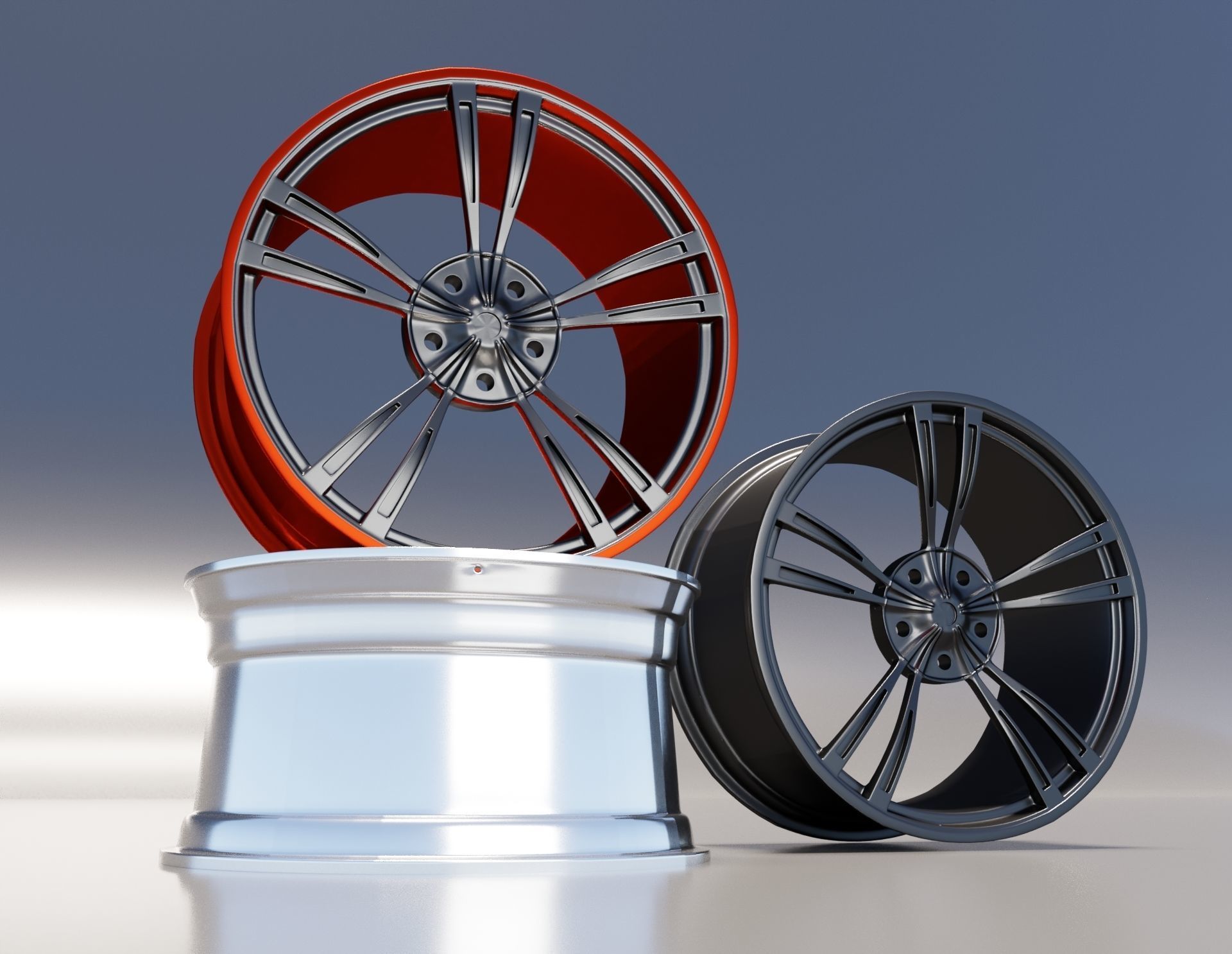 3D model rim wheel part4 3D model_9