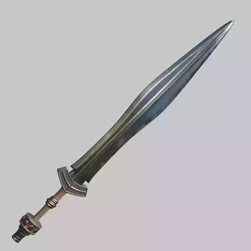 straight classic Germanic sword high 3D model