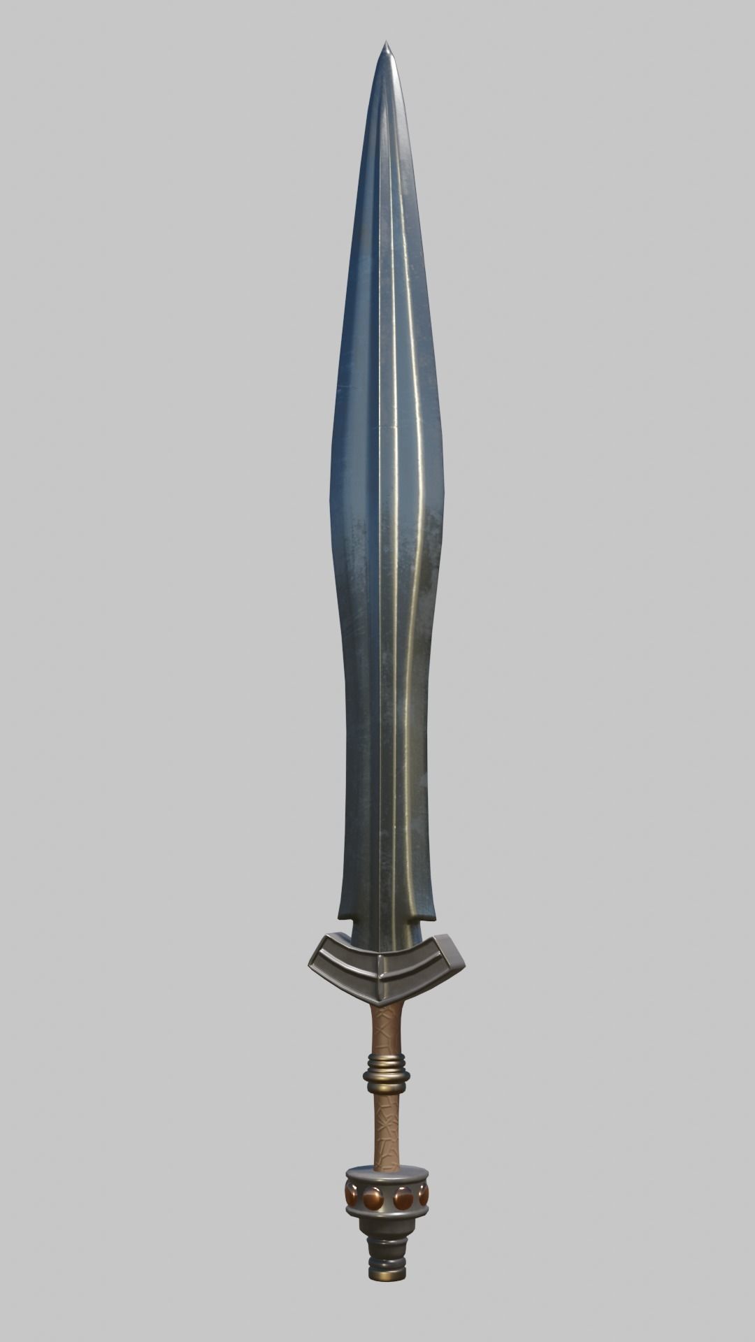 straight classic Germanic sword high 3D model_6