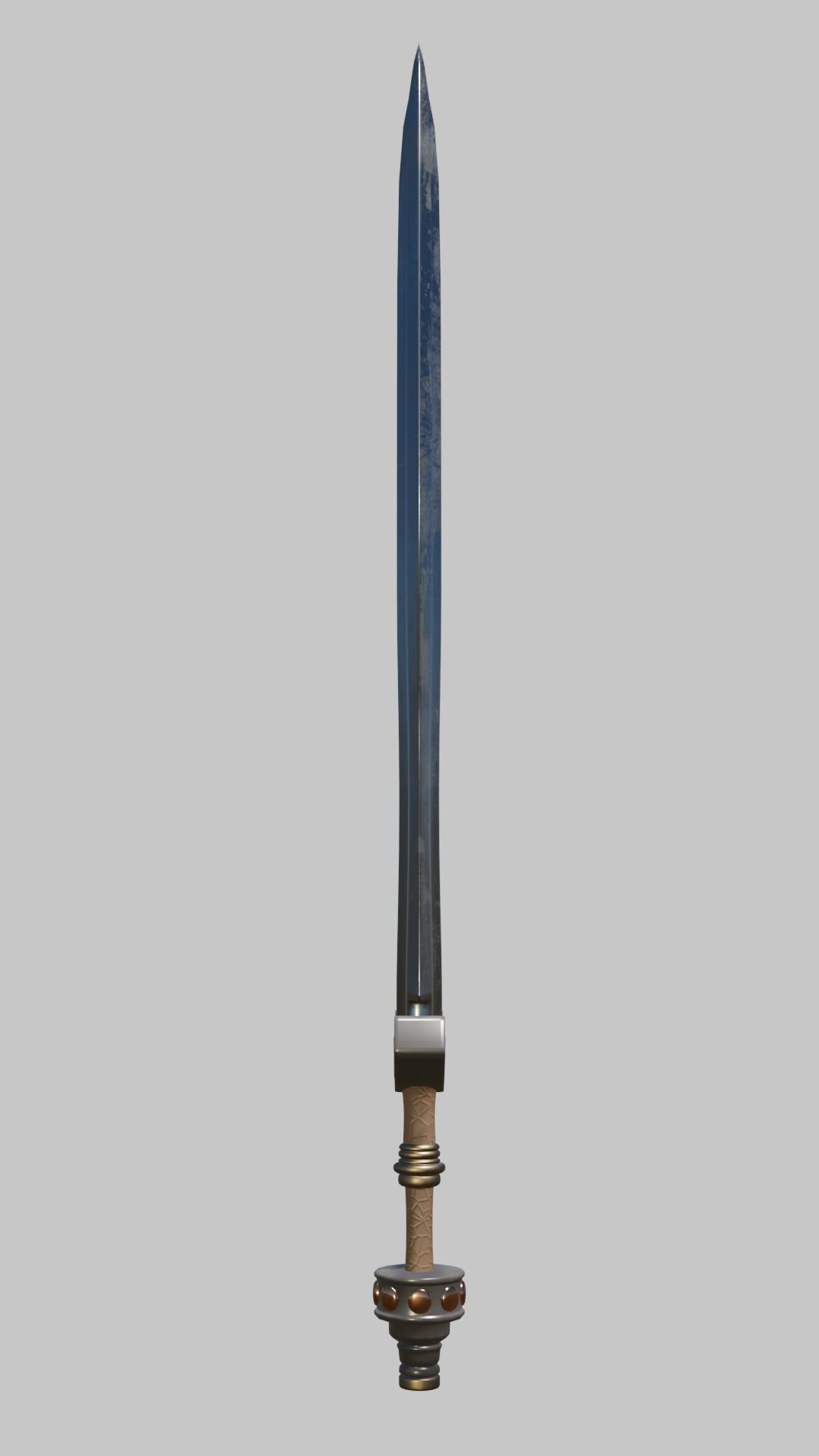 straight classic Germanic sword high 3D model_8