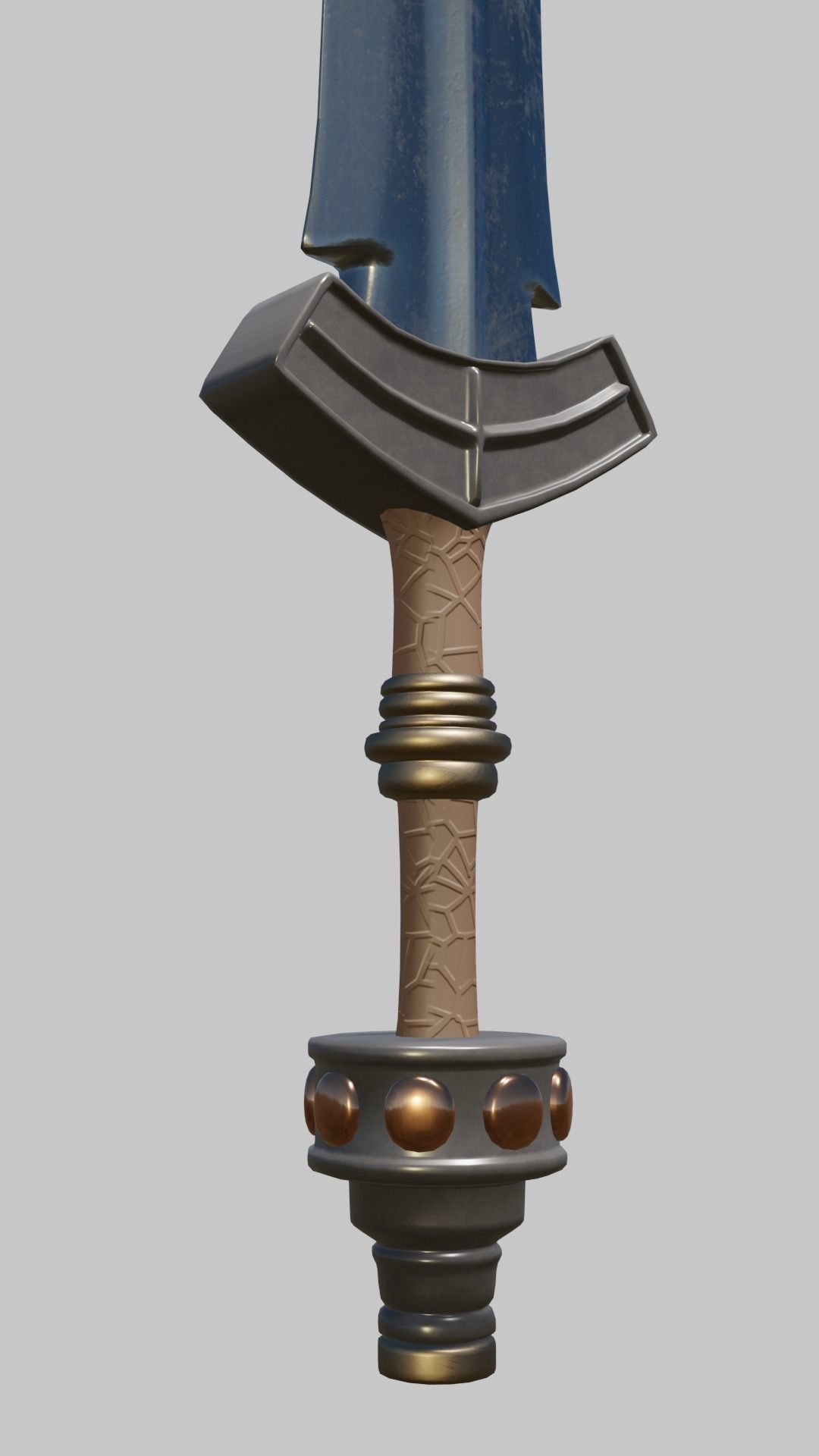 straight classic Germanic sword high 3D model_4