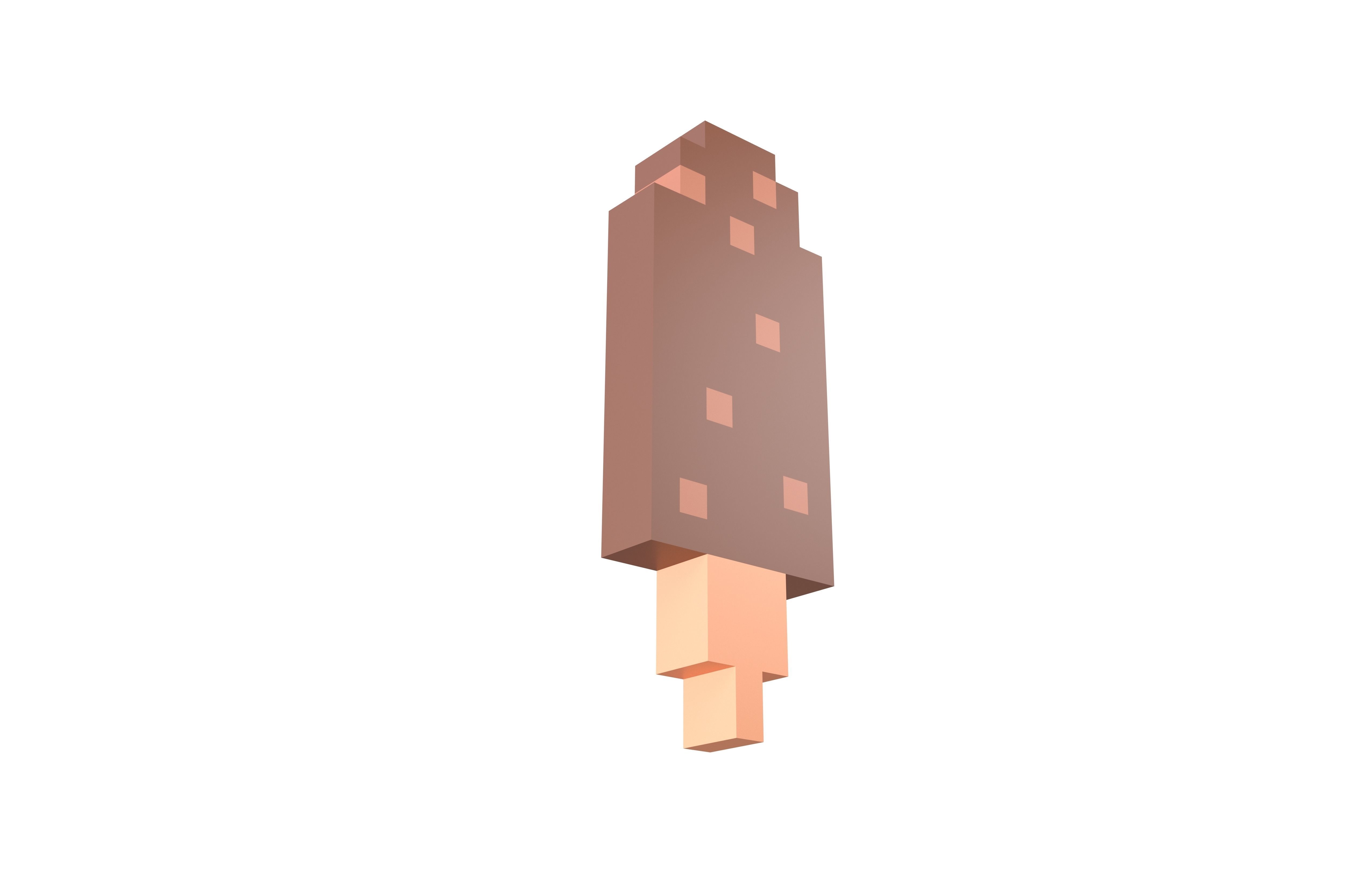 Voxel Ice Cream v1 003 Low-poly 3D model_3