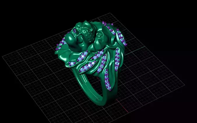 lions rings Low-poly 3D model