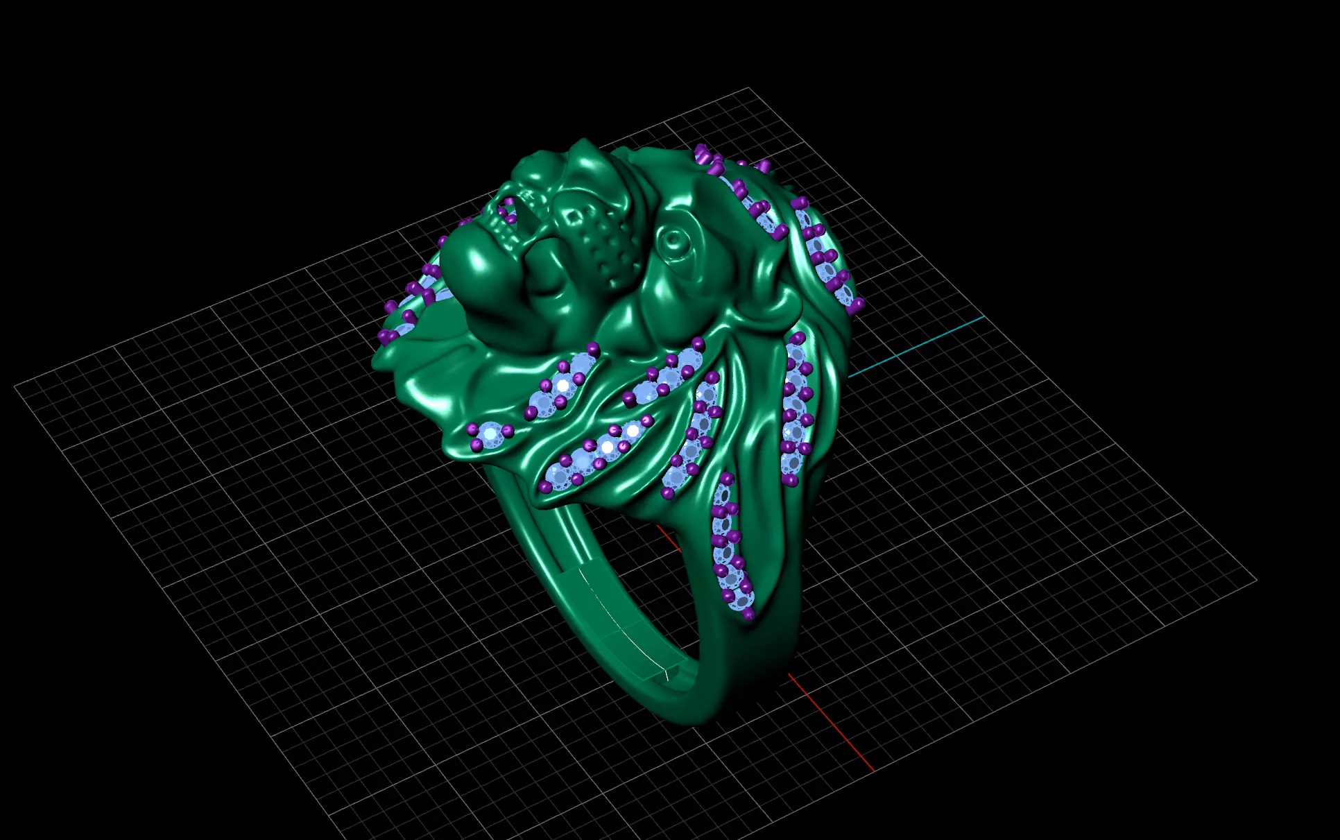 lions rings Low-poly 3D model_0