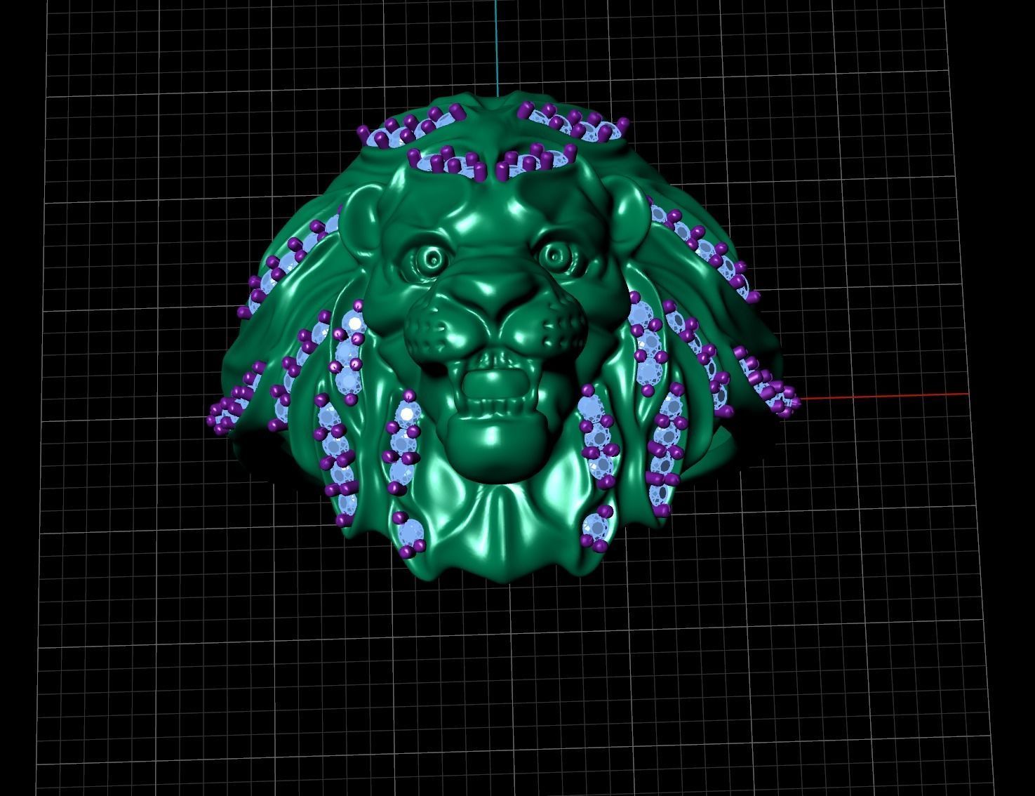 lions rings Low-poly 3D model_1