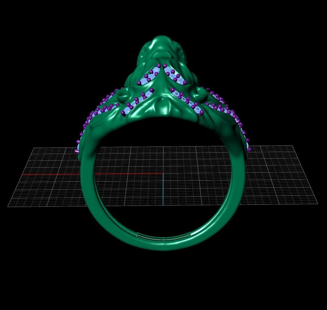 lions rings Low-poly 3D model_3
