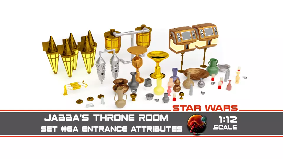 Jabbas Throne Room - Set 6a -Main Entrance Attributes 1-12 scale 3D print model_0
