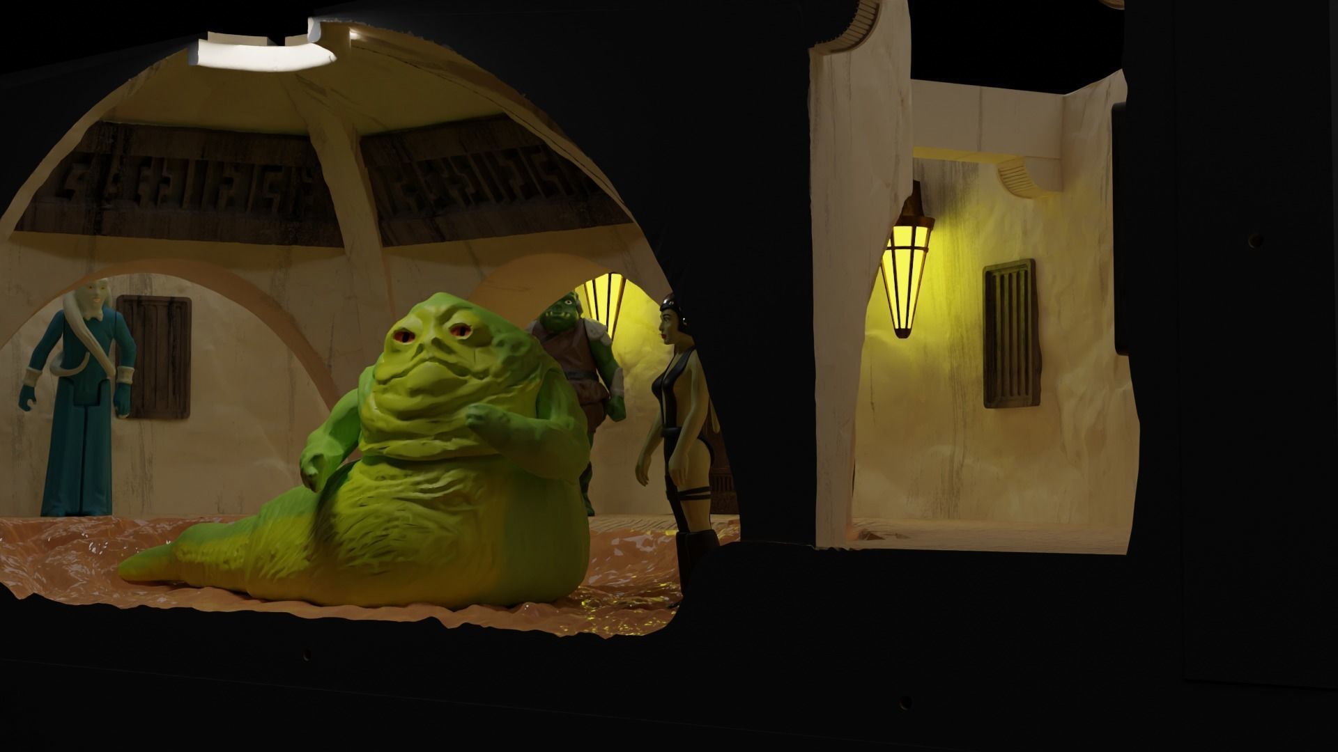 Jabbas Throne Room - Set 6a -Main Entrance Attributes 1-6 scale 3D print model_5