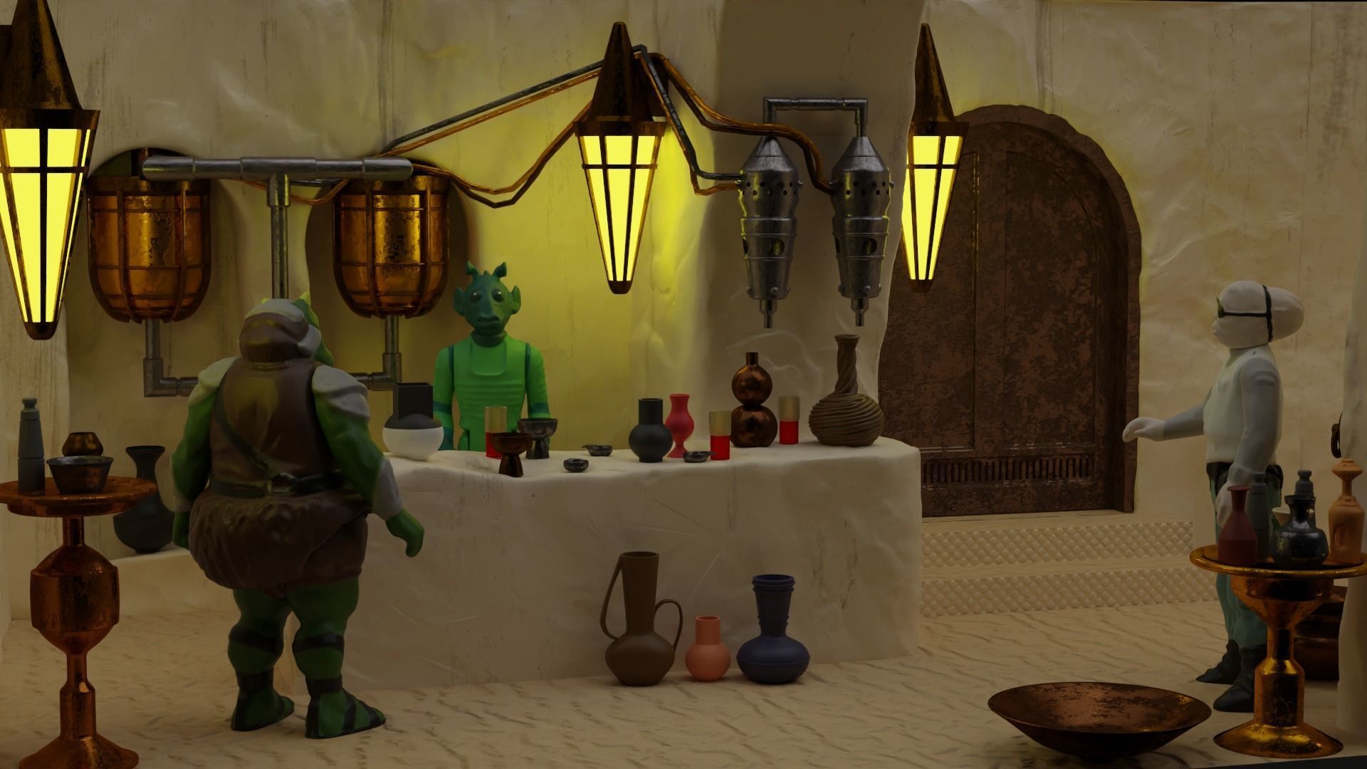 Jabbas Throne Room - Set 6a -Main Entrance Attributes 1-6 scale 3D print model_2