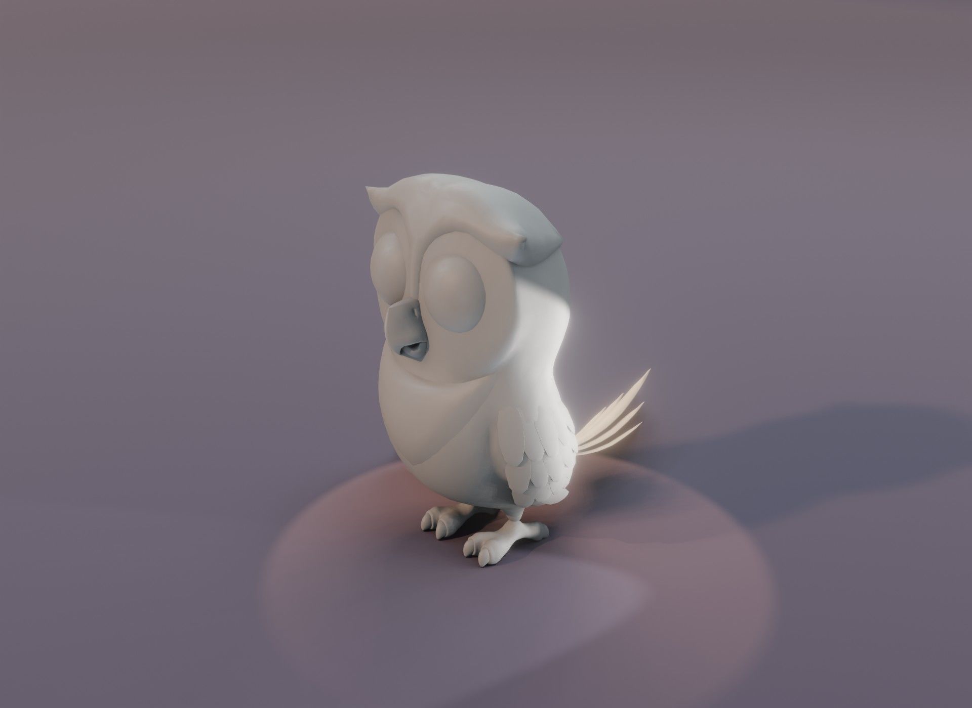 Cartoon Owl Rigged Base Mesh 3D Model Low-poly 3D model_18
