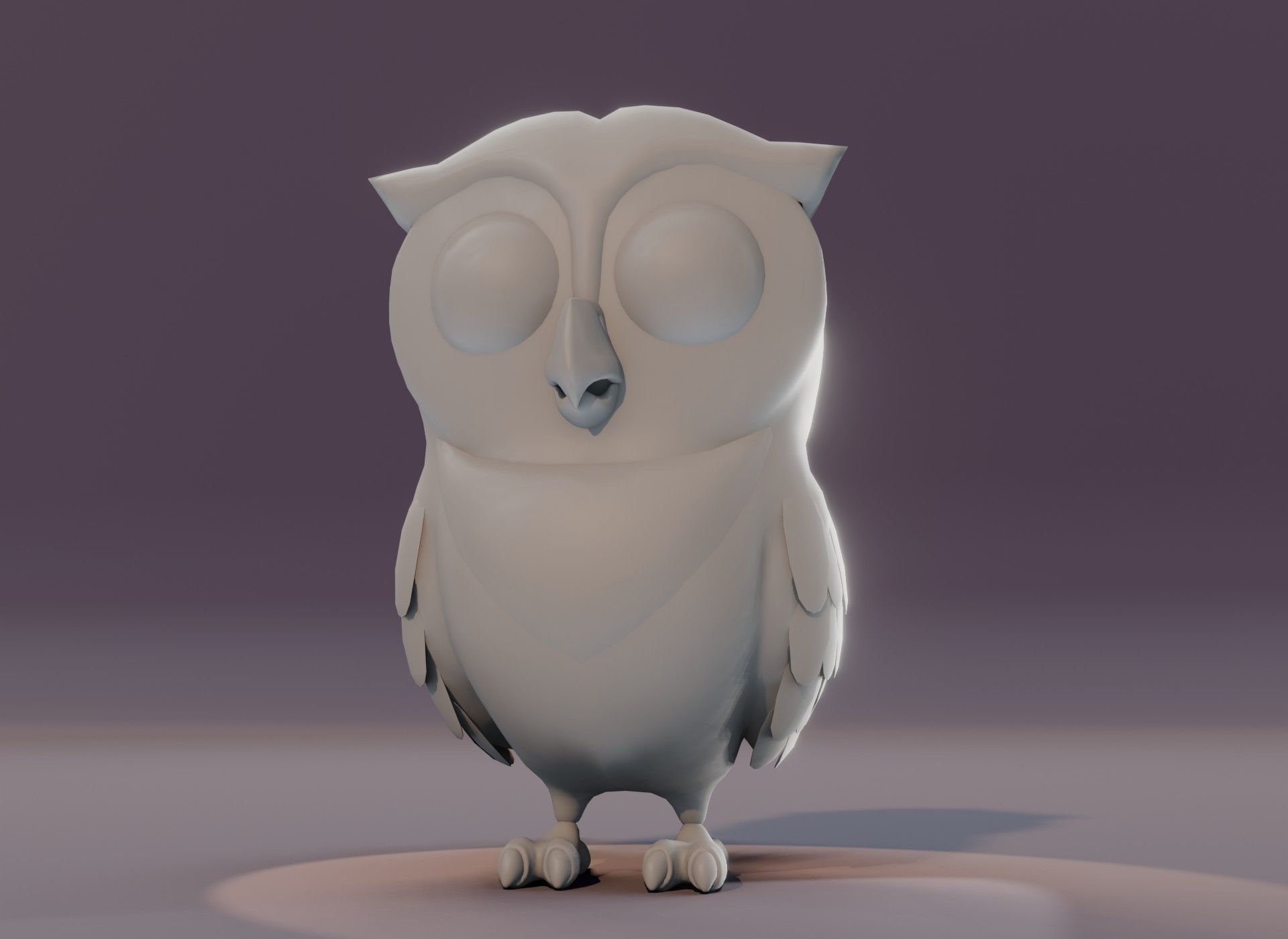 Cartoon Owl Rigged Base Mesh 3D Model Low-poly 3D model_17