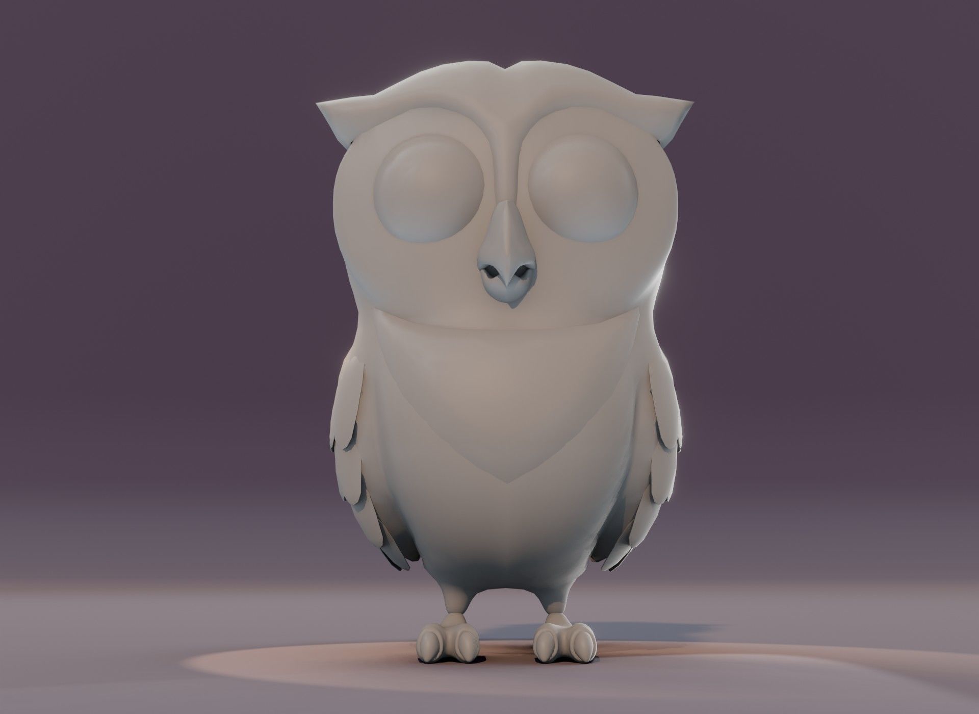 Cartoon Owl Rigged Base Mesh 3D Model Low-poly 3D model_8
