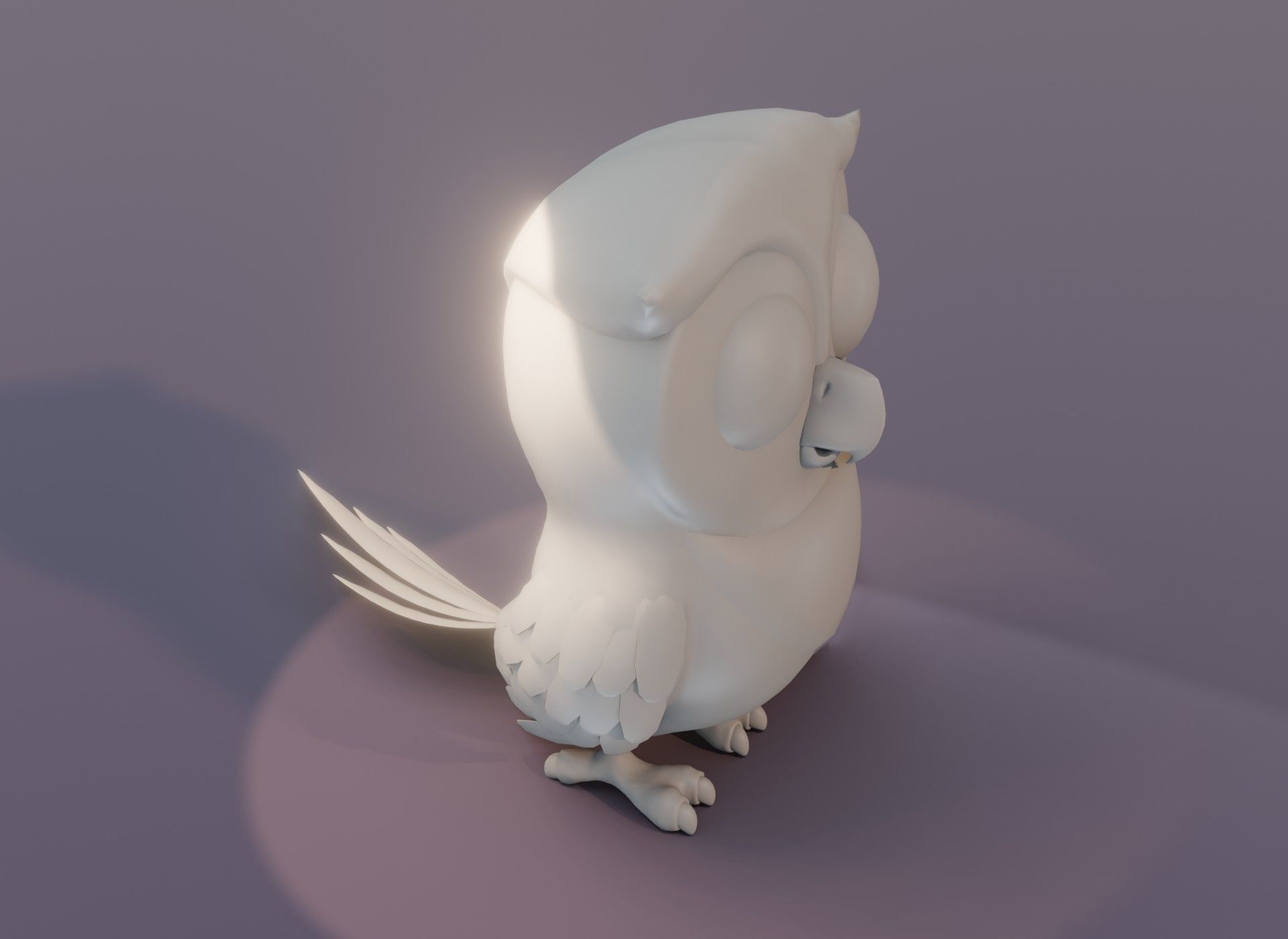 Cartoon Owl Rigged Base Mesh 3D Model Low-poly 3D model_5