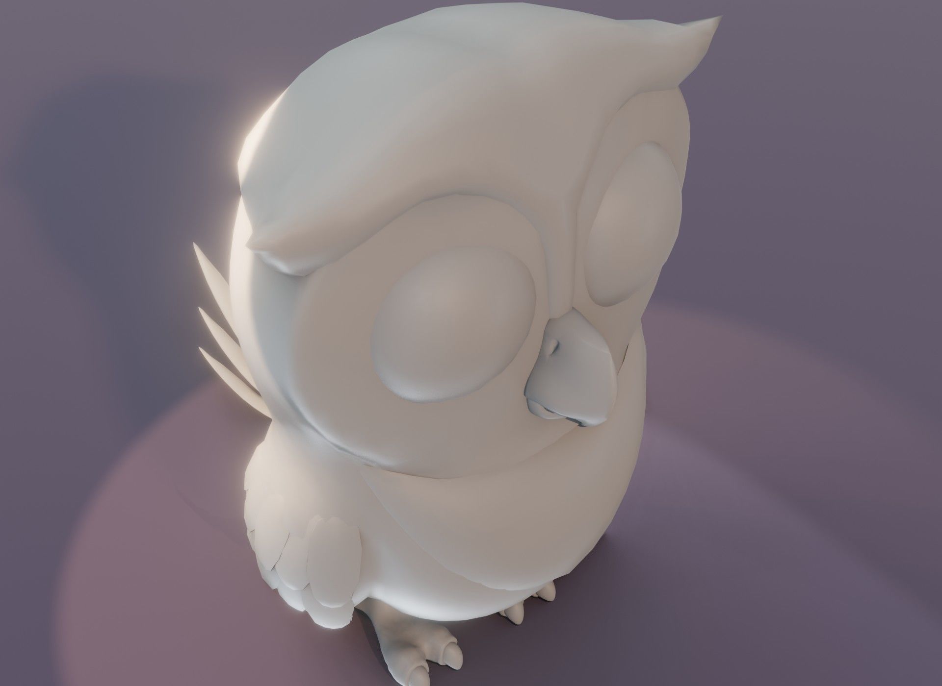 Cartoon Owl Rigged Base Mesh 3D Model Low-poly 3D model_11