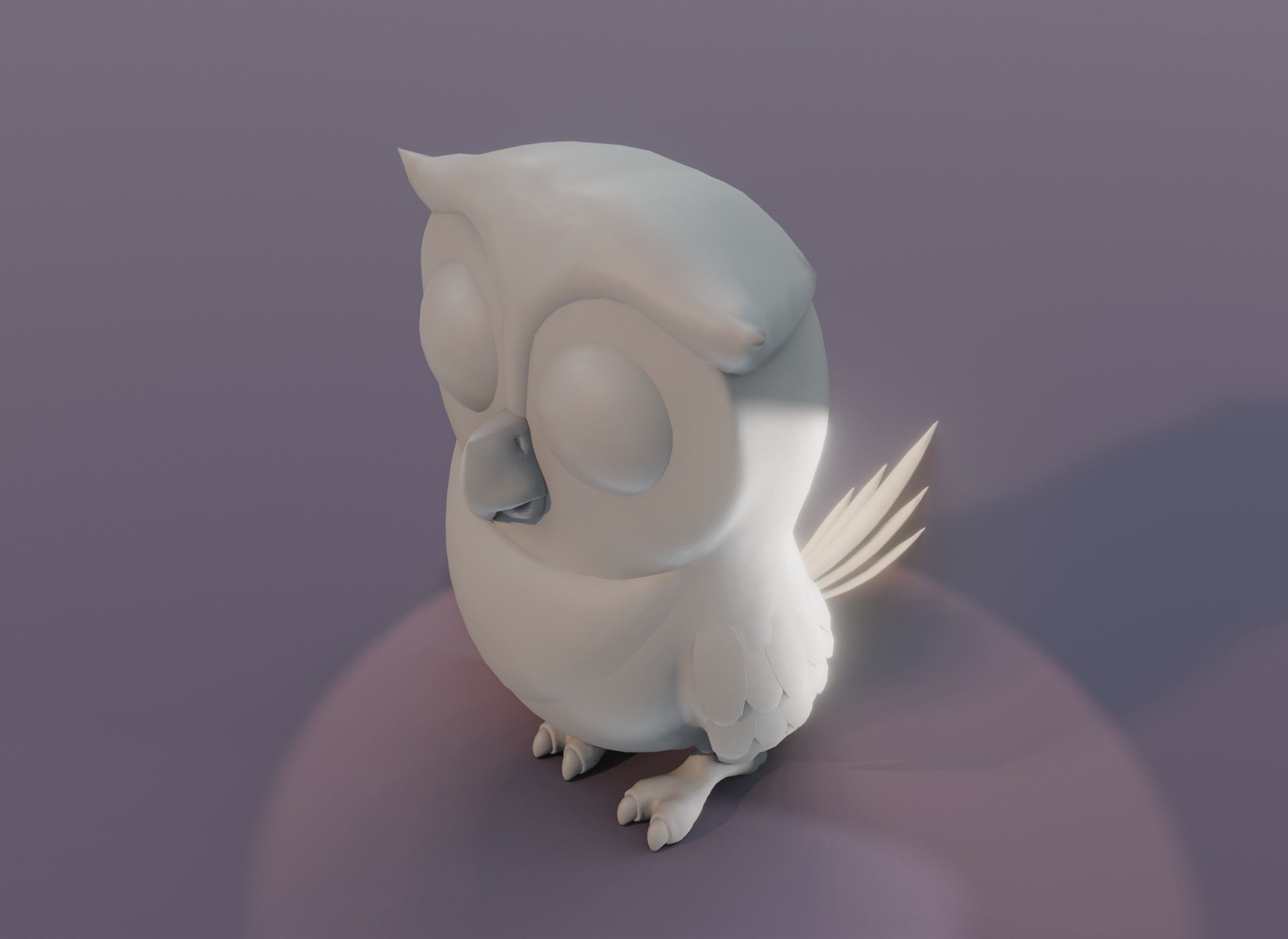 Cartoon Owl Rigged Base Mesh 3D Model Low-poly 3D model_10