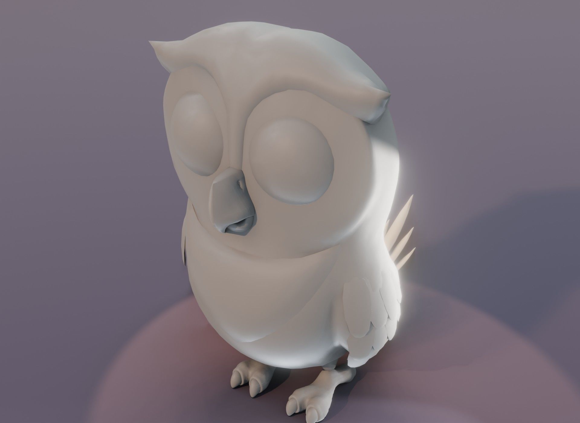 Cartoon Owl Rigged Base Mesh 3D Model Low-poly 3D model_2