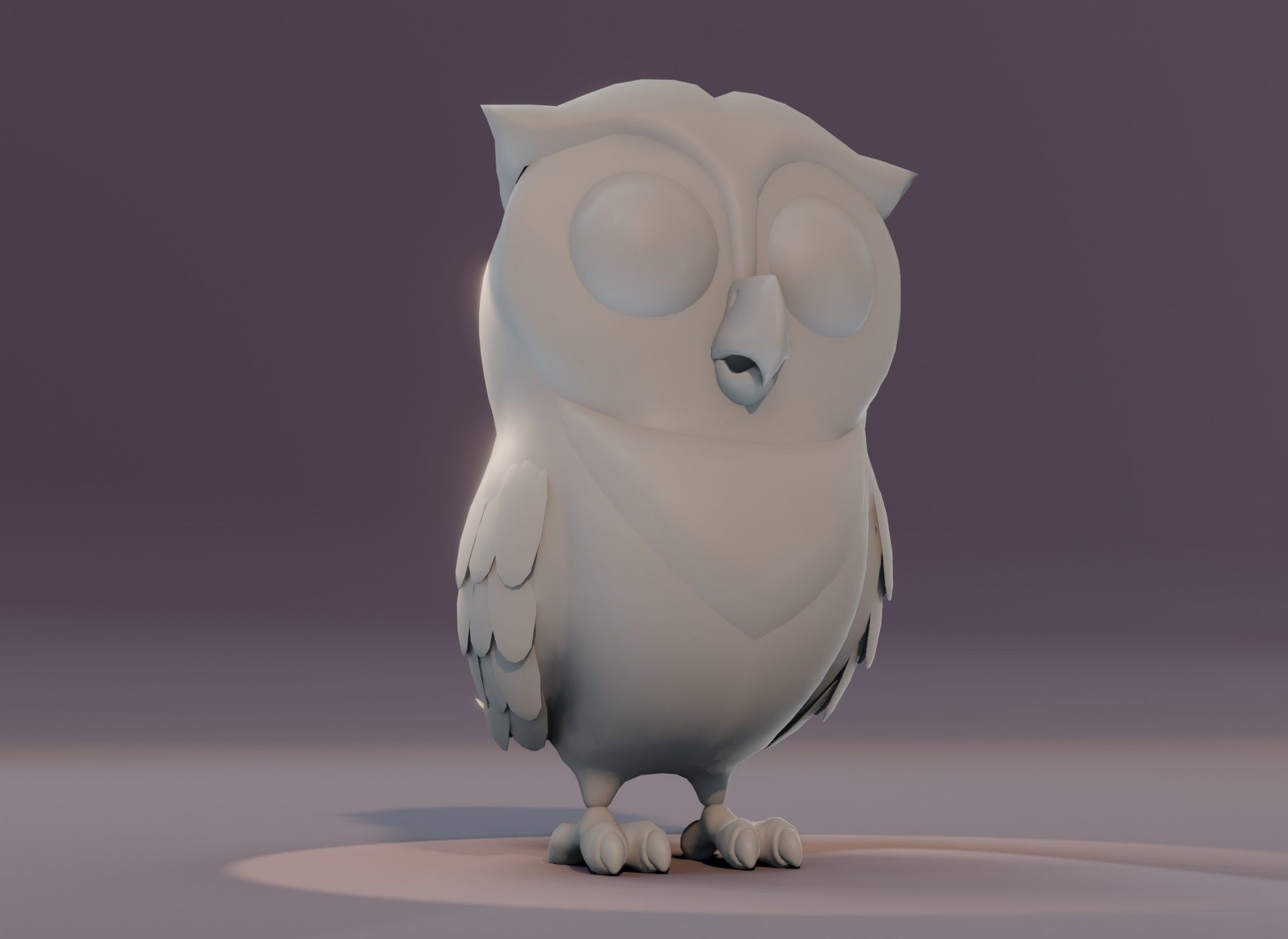 Cartoon Owl Rigged Base Mesh 3D Model Low-poly 3D model_19