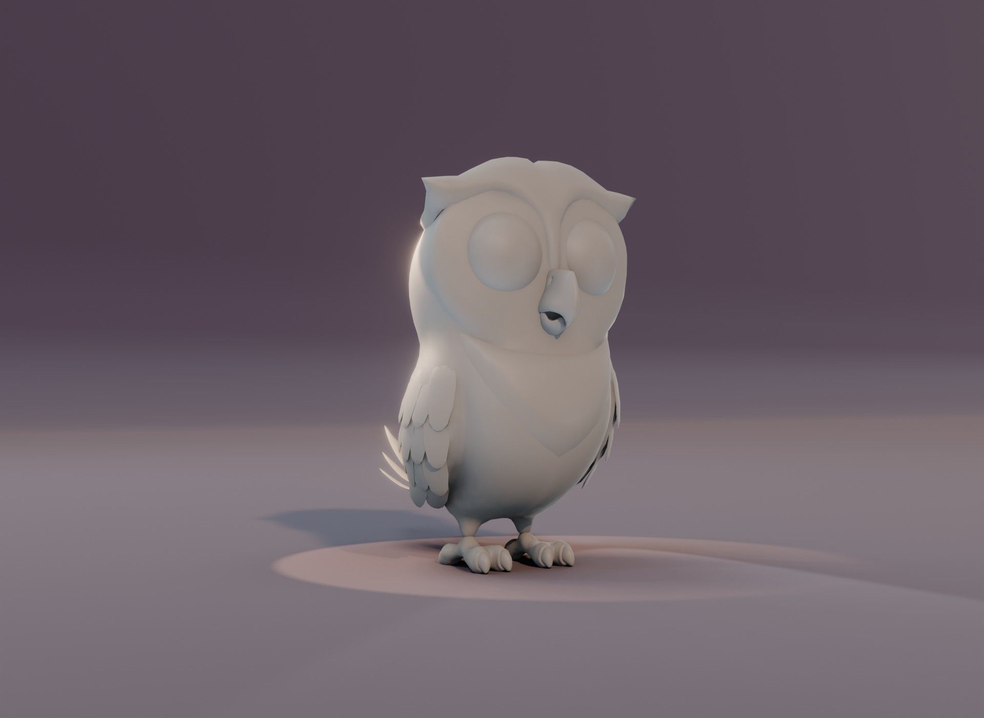 Cartoon Owl Rigged Base Mesh 3D Model Low-poly 3D model_6