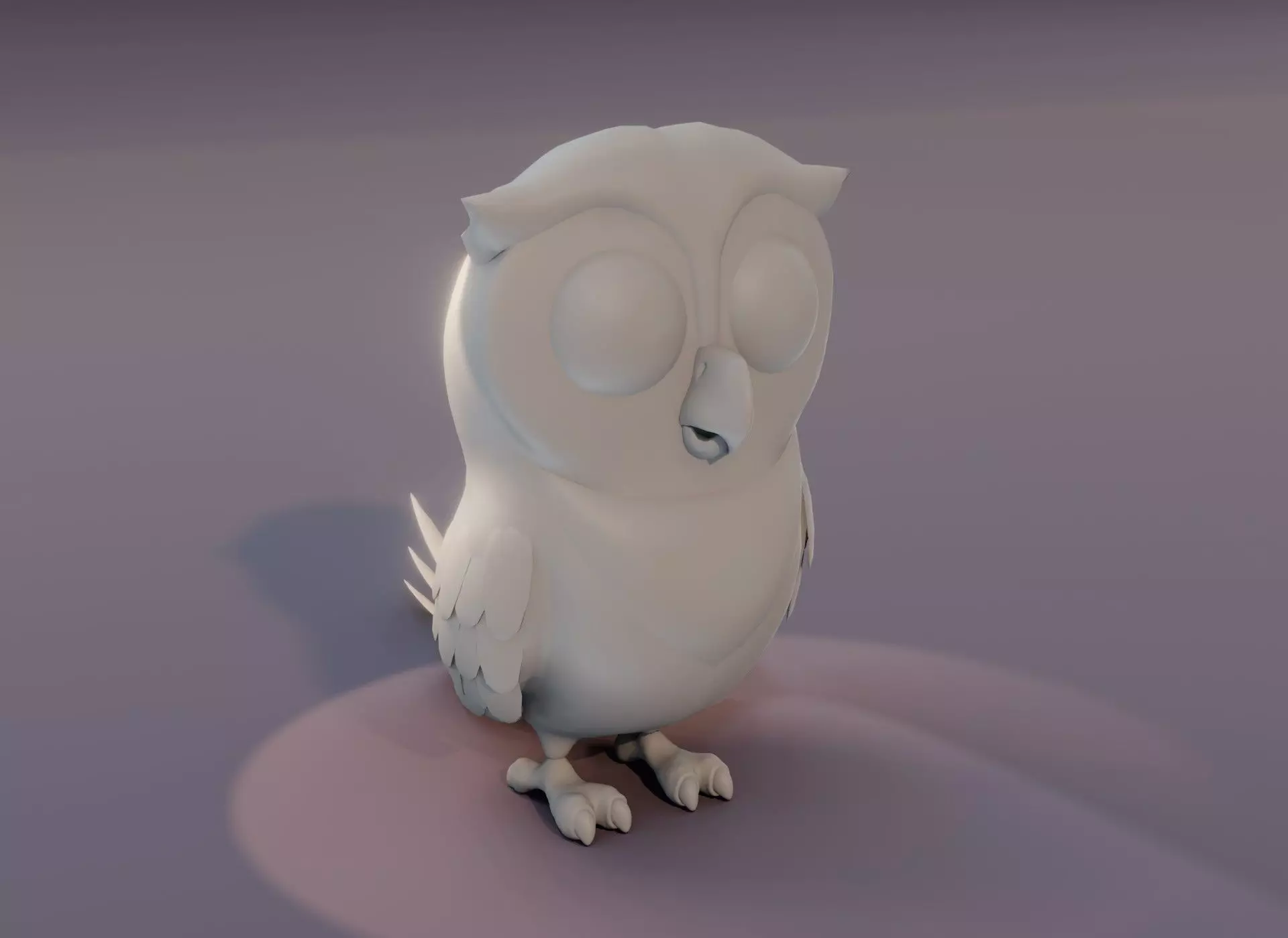 Cartoon Owl Rigged Base Mesh 3D Model Low-poly 3D model_0