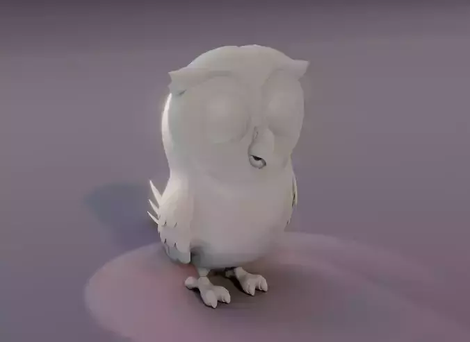 Cartoon Owl Rigged Base Mesh 3D Model Low-poly 3D model