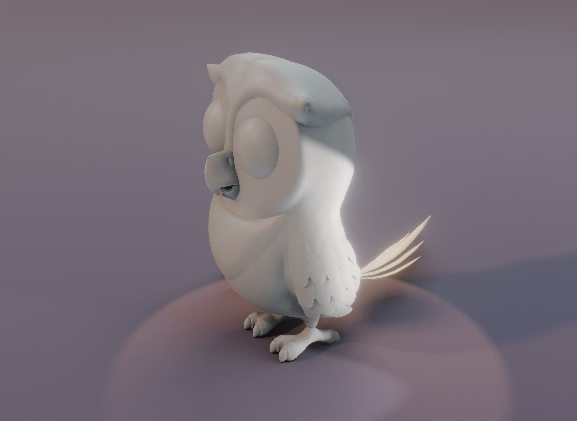 Cartoon Owl Rigged Base Mesh 3D Model Low-poly 3D model_14