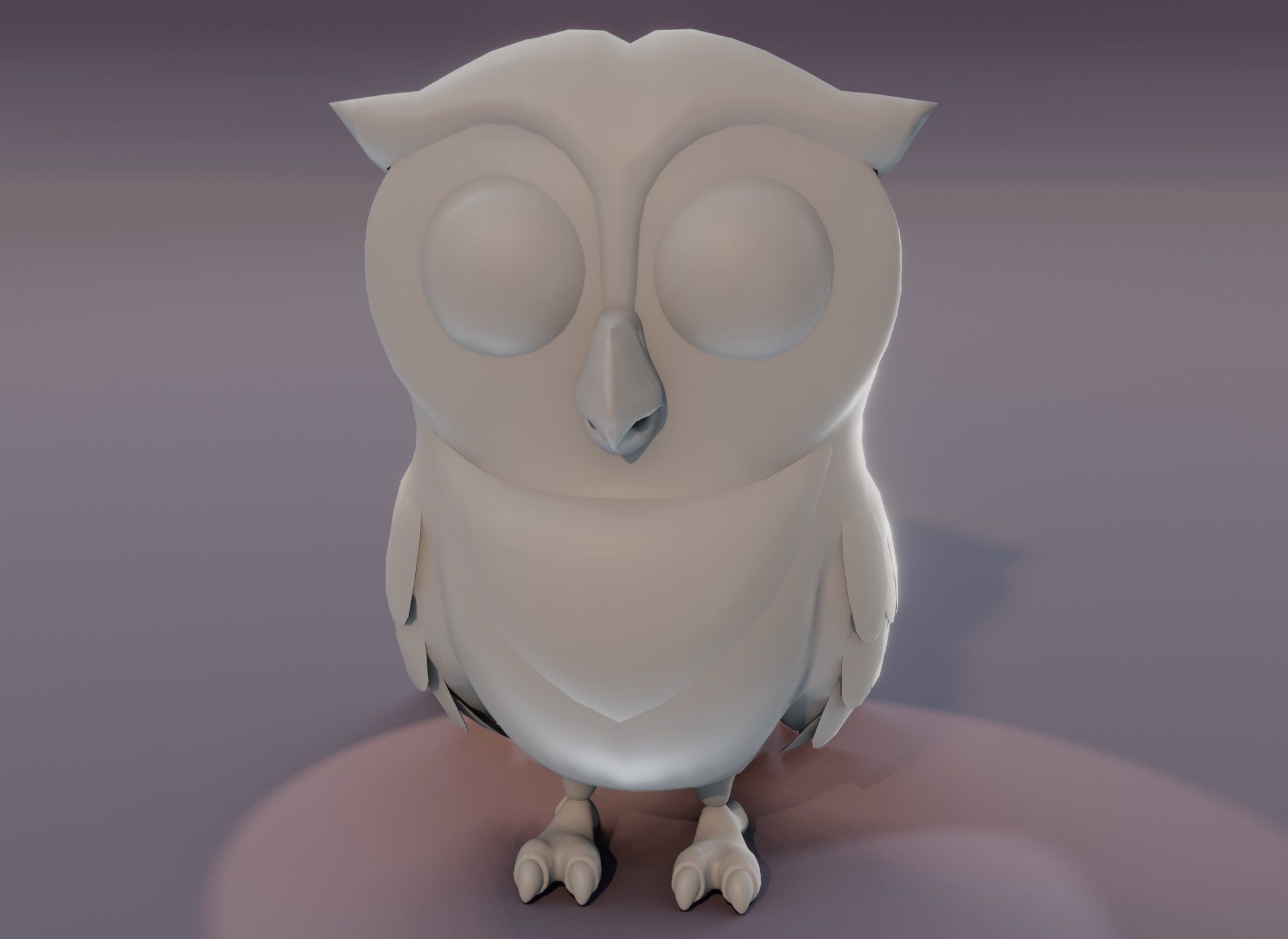 Cartoon Owl Rigged Base Mesh 3D Model Low-poly 3D model_13